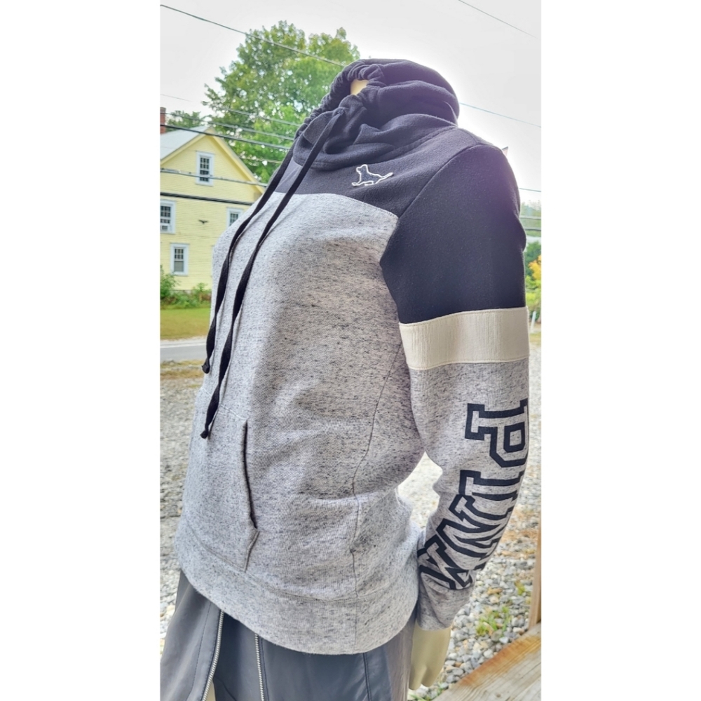 Pink Victoria's Secret Sweatshirt Hoodie, Long Sleeves, Gray/Black, XS - Picture 7 of 11